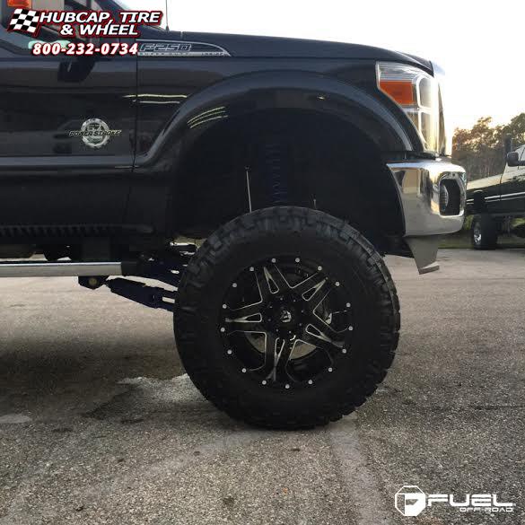 vehicle gallery/ford f 250 fuel full blown d254 0X0  Gloss Black & Milled wheels and rims